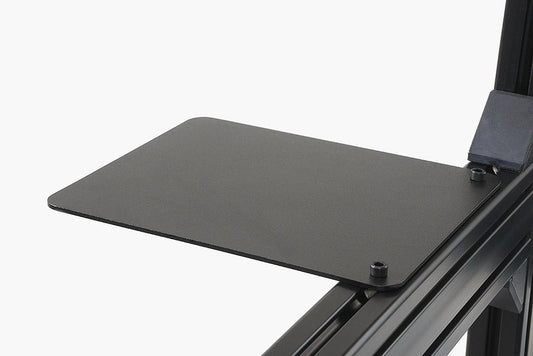 Mousepad mounted on the sim racing cockpit.