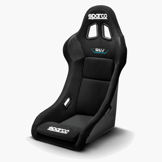 Sparco Rev Qrt sim racing seat, side view.