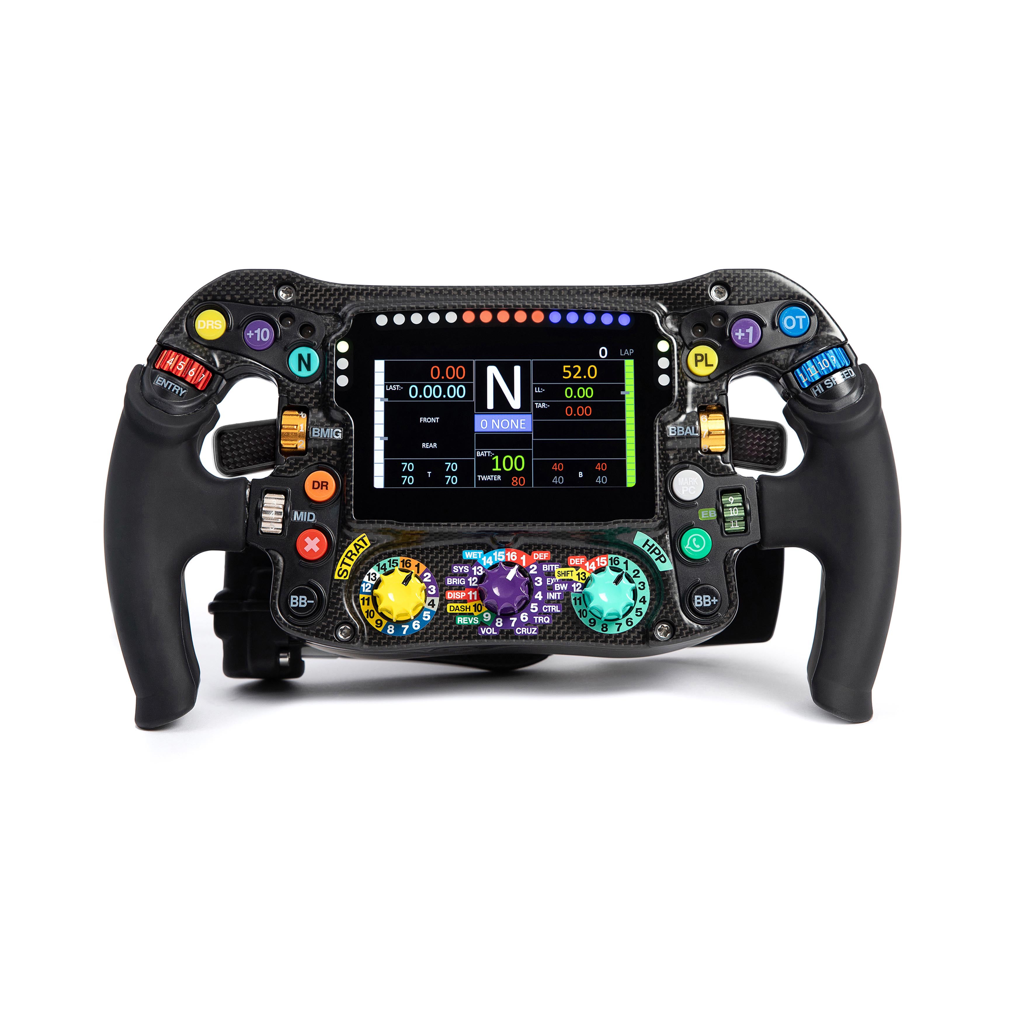 Display of Mercedes-AMG PETRONAS Formula One Team Sim Racing Steering Wheel (2024)