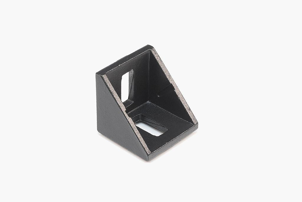 Corner bracket for 40 mm profiles, fits 8 mm slots.