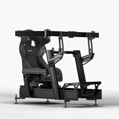 P1X Pro Sim Racing Cockpit with Fanatec DD mount, Sparco Circuit II Seat and integrated triple monitor mount