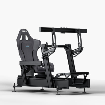 P1X Pro Sim Racing Cockpit with Fanatec DD mount, Sparco Grid-Q Seat and integrated single monitor mount