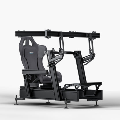 P1X Pro Sim Racing Cockpit with Fanatec DD mount, Sparco Grid-Q Seat and integrated triple monitor mount