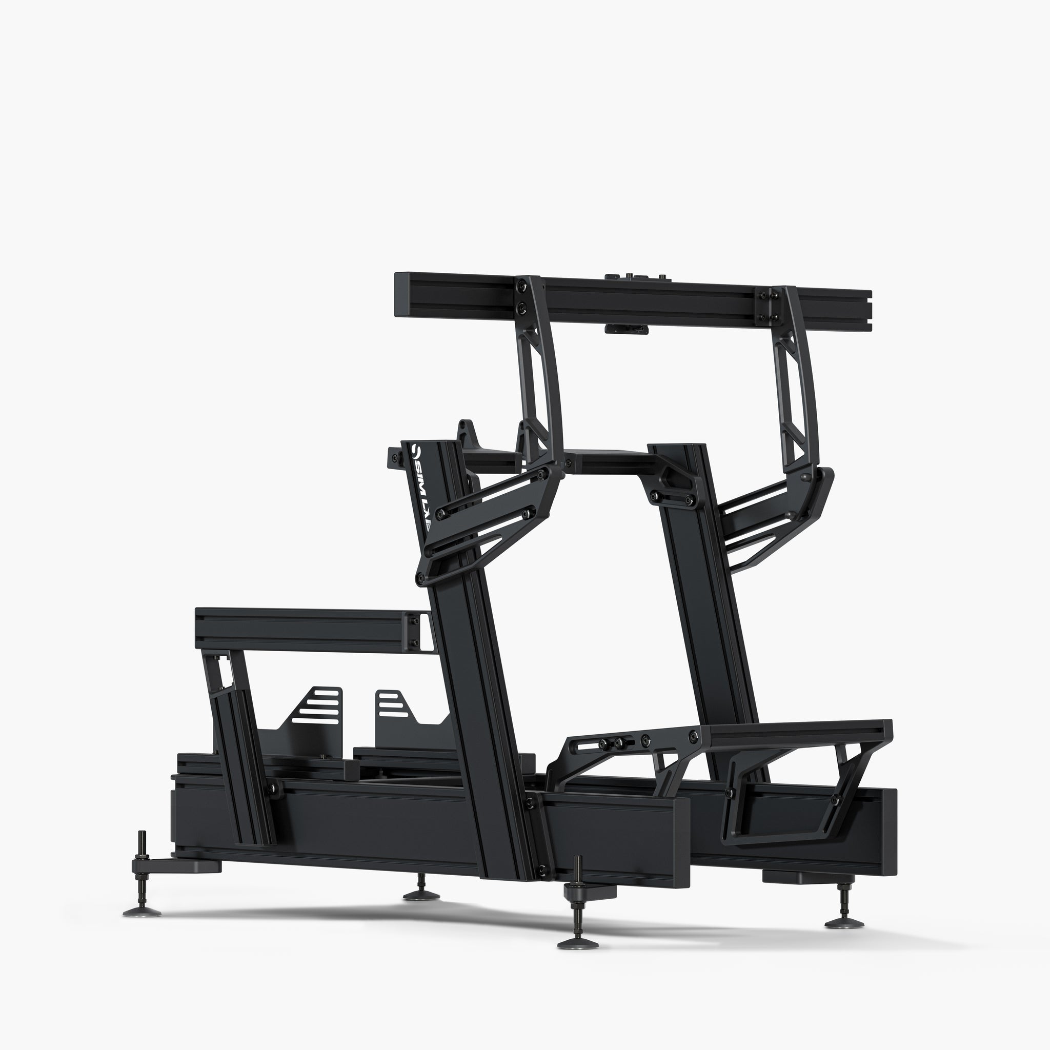 P1X Pro Fanatec DD mount sim racing cockpit with a single Integrated monitor mount. 