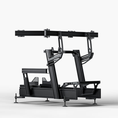 P1X Pro Sim Racing Cockpit with Fanatec DD mount and integrated triple monitor mount