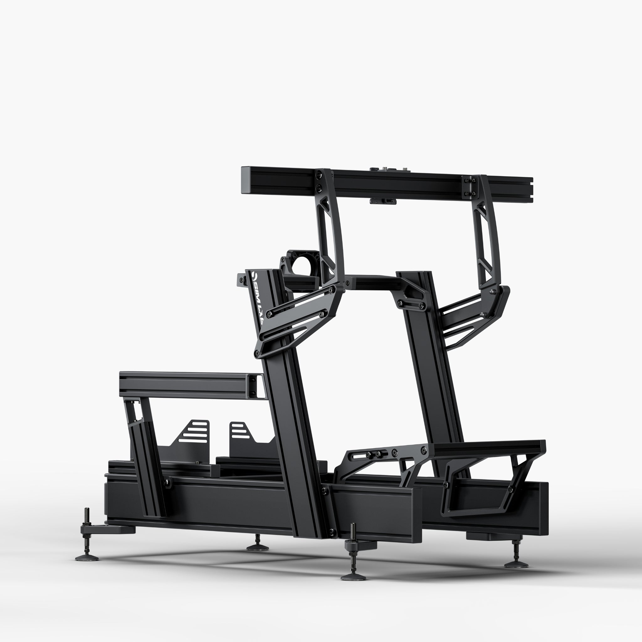 P1X Pro Sim Racing Cockpit with front mount and integrated single monitor mount