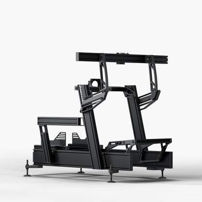 P1X Pro Sim Racing Cockpit with front mount and integrated single monitor mount