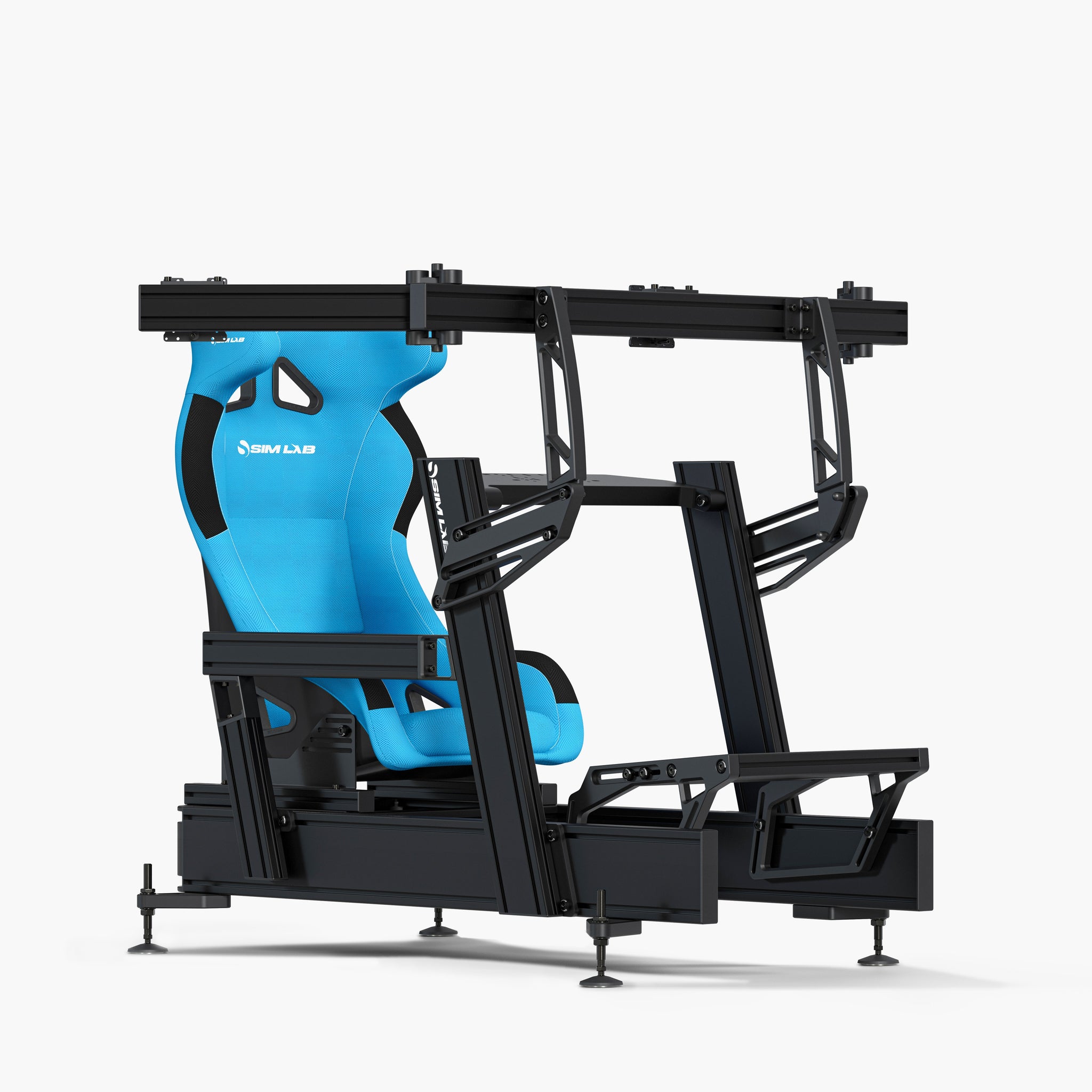 P1X Pro with Wheel Deck, SPEED1 Blue seat and Vario Triple Monitor Mount