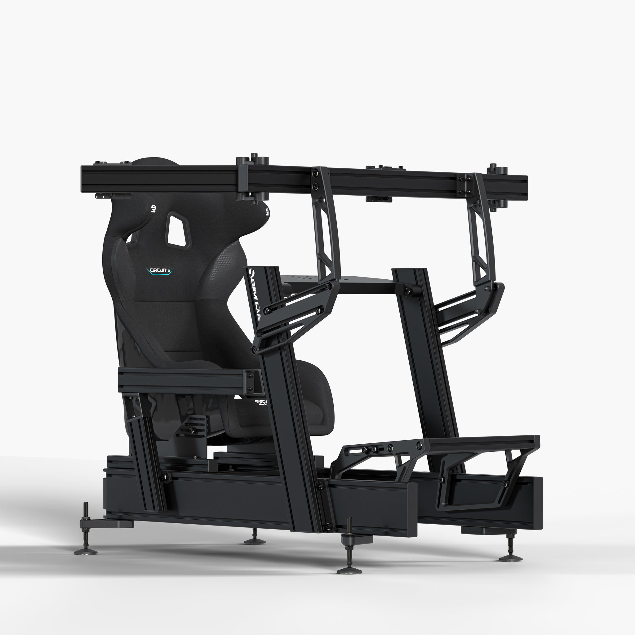 P1X Pro with Wheel Deck, Sparco Circuit II seat and Vario Triple Monitor Mount