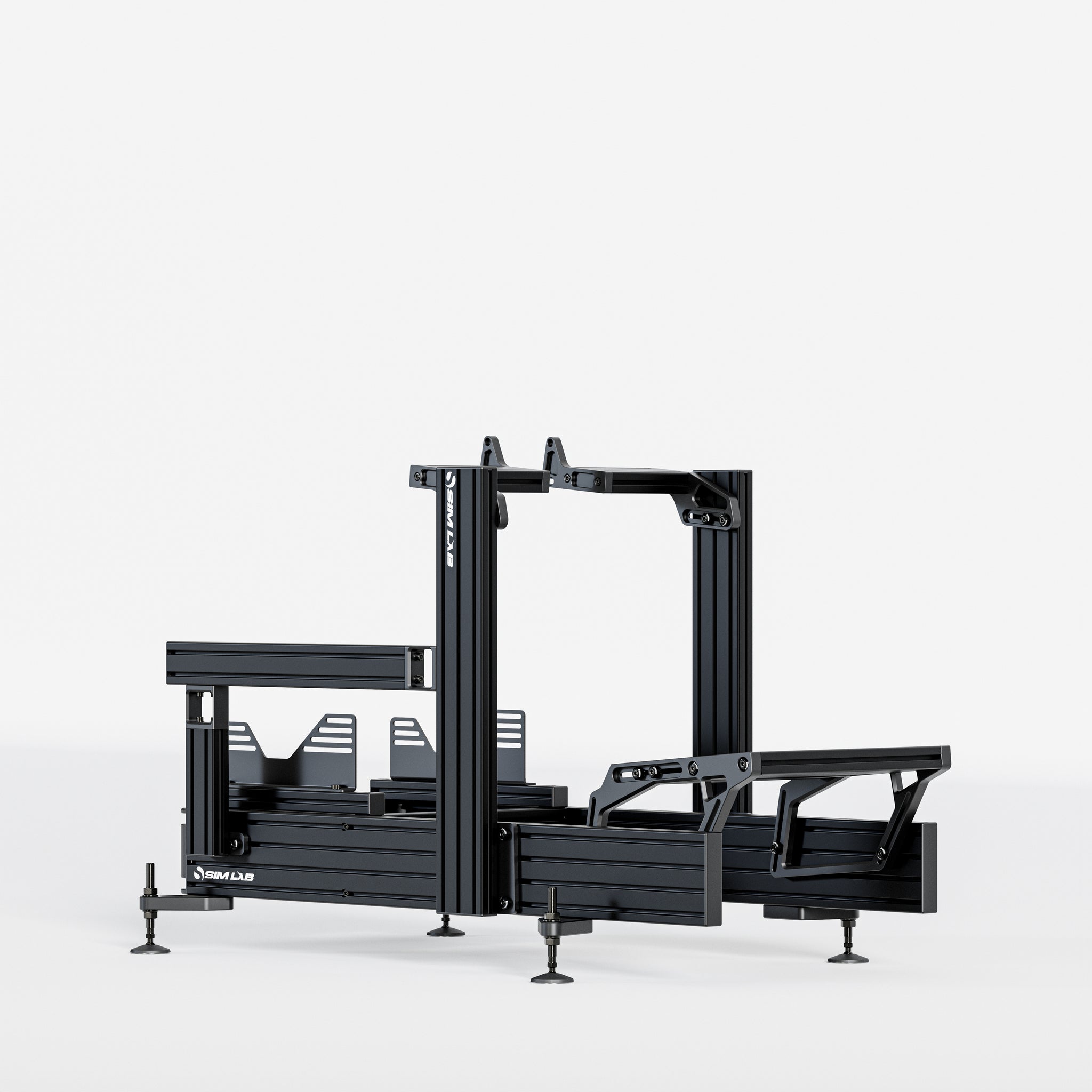 P1X Ultimate sim racing cockpit with the podium DD mount.