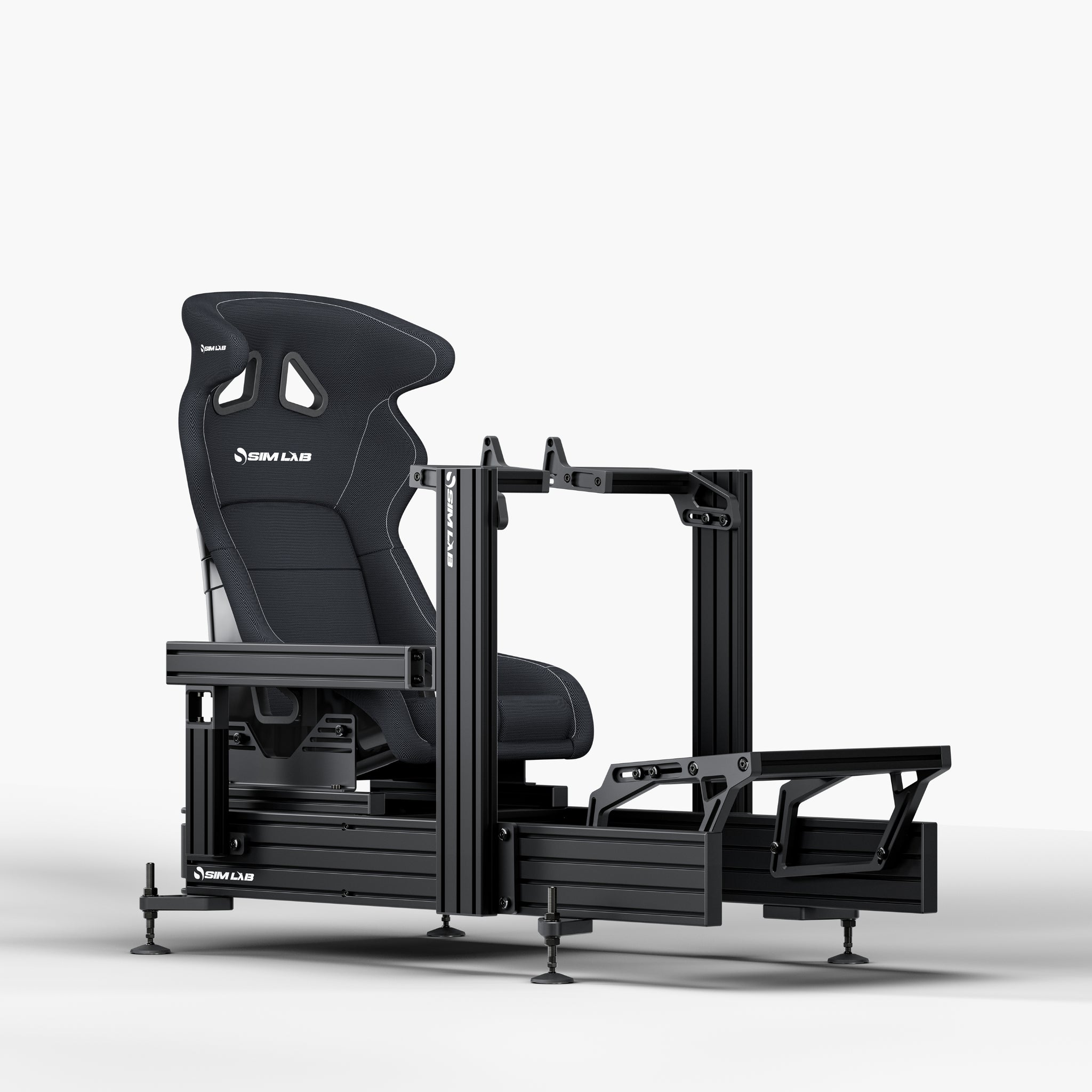 P1X Ultimate sim racing cockpit with Fanatec DD mount, S1 Enduro GT Seat in black