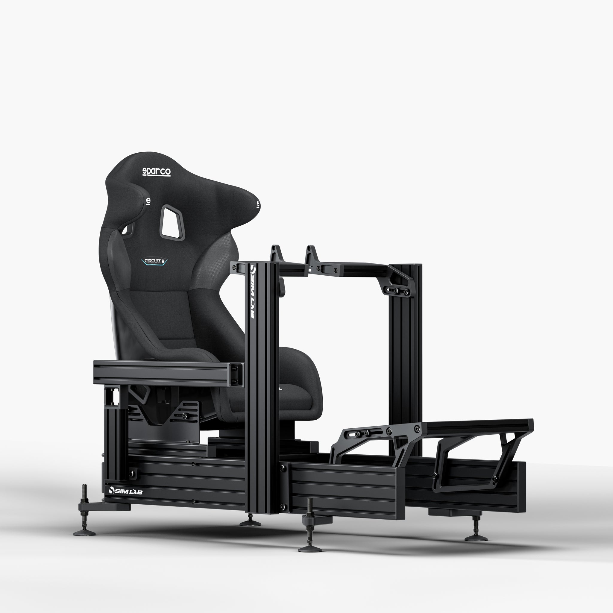P1X Ultimate sim racing cockpit with Fanatec DD mount and Sparco Circuit II seat