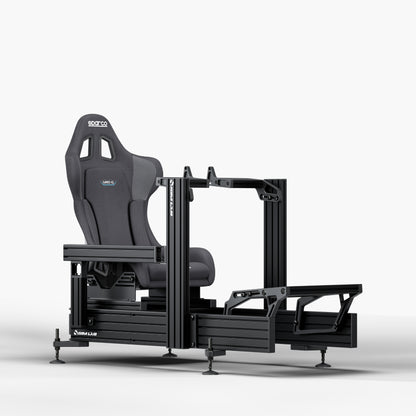P1X Ultimate sim racing cockpit with Fanatec DD mount and Sparco Grid-Q seat