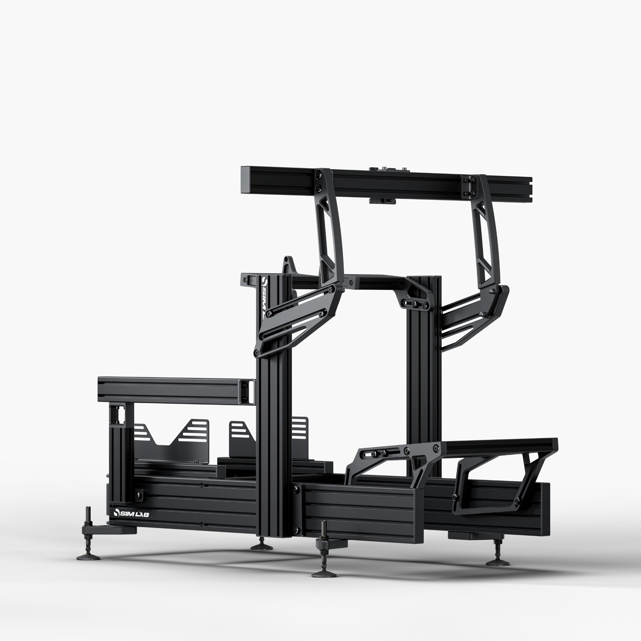 P1X Ultimate sim racing cockpit with Fanatec DD mount and integrated single monitor mount