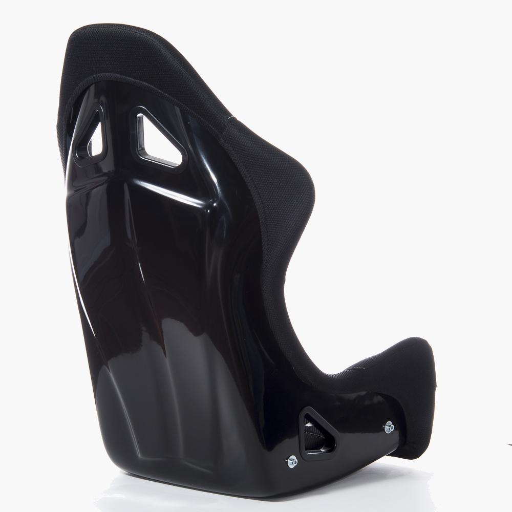 Black Speed3 sim racing seat, rear view