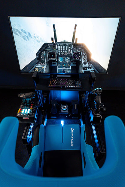 Flight Sim Cockpit with the controls and Sim-Lab accessory
