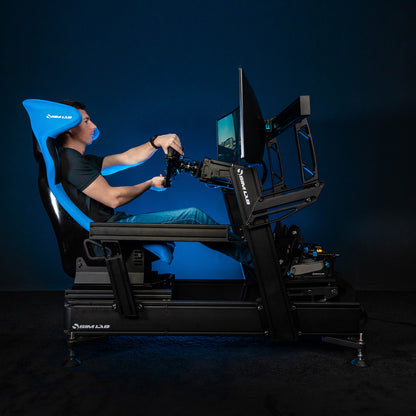 Full setup of the P1X PRO sim racing cockpit while racing