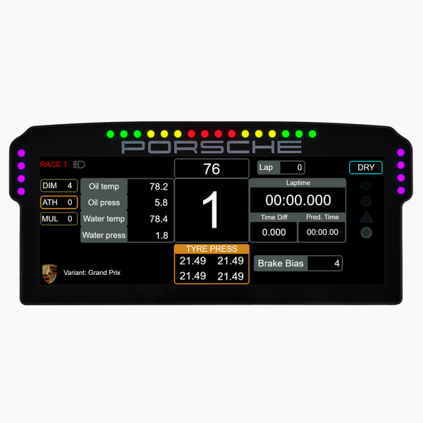 Porsche 911 GT3 Cup Dashboard Display | Sim-Lab