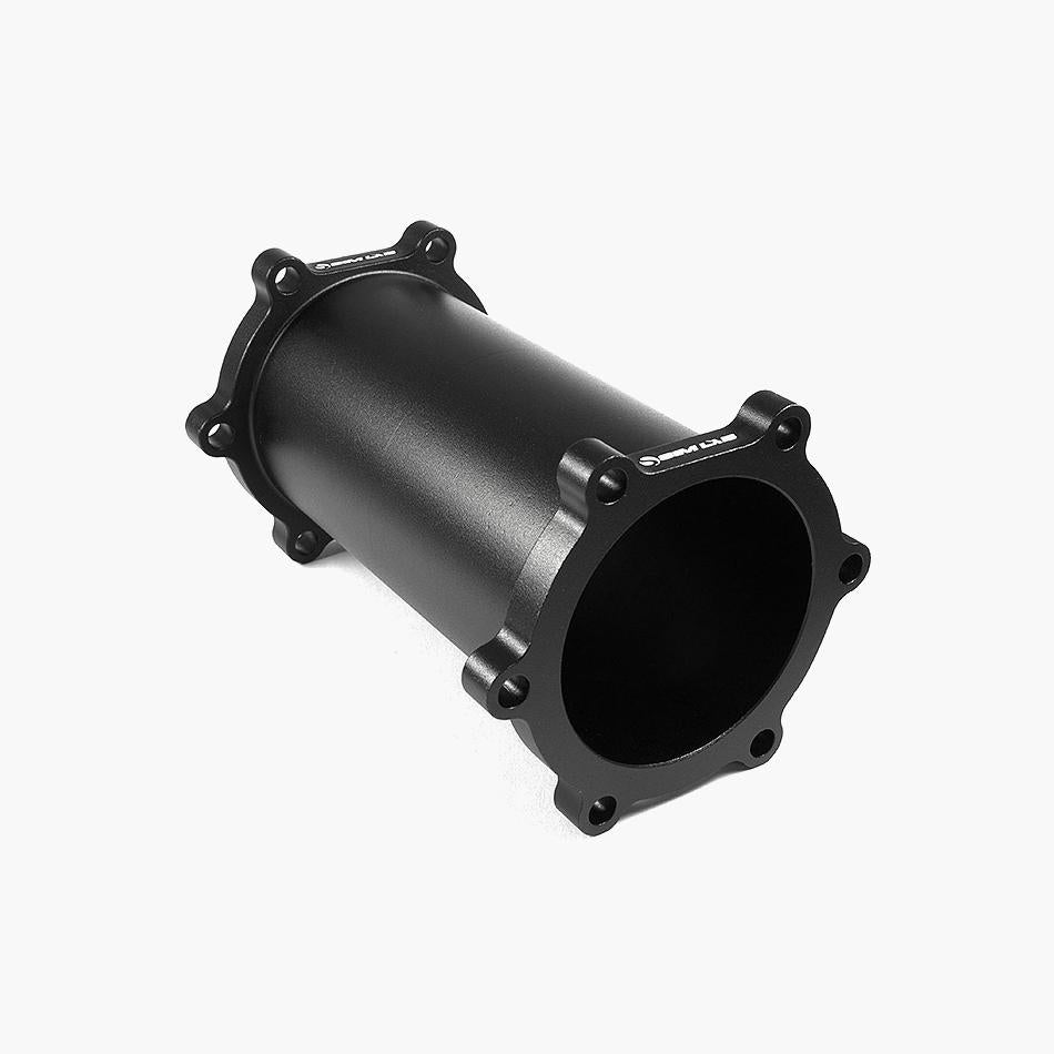 Sim wheel extension piece with matte black finish.