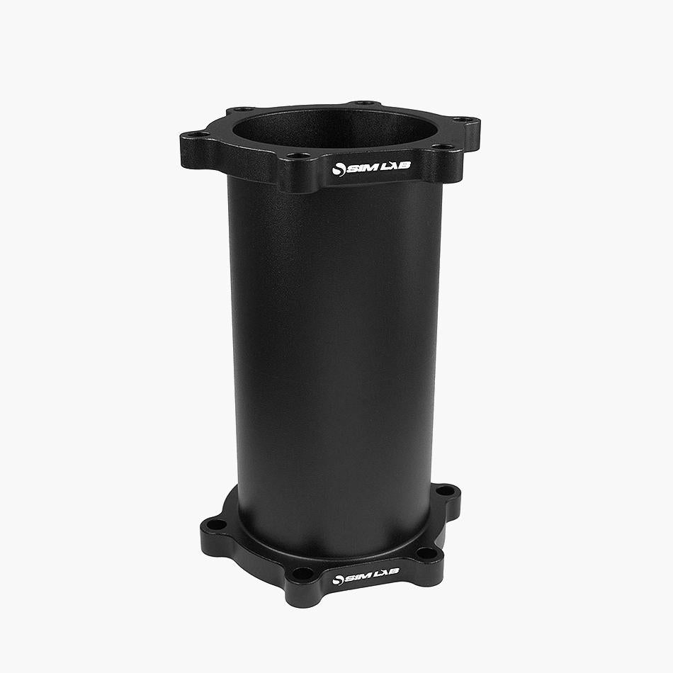 Close-up of lightweight black anodized extension.