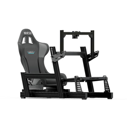 GT1 PRO Sim Racing Cockpit with Sparco Grid-Q Seat and Integrated Vario Single Monitor Mount