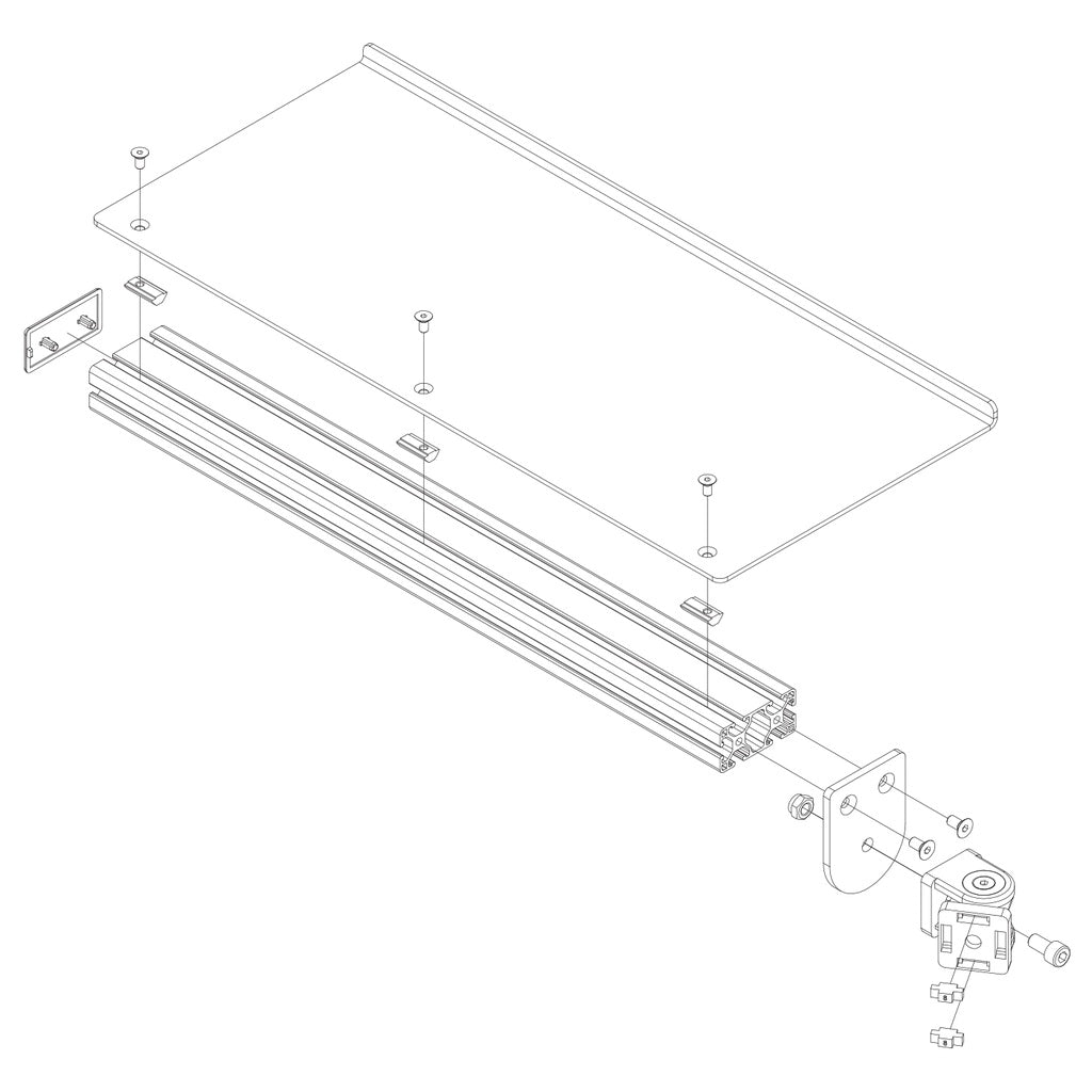 A diagram of the keyboard tray.