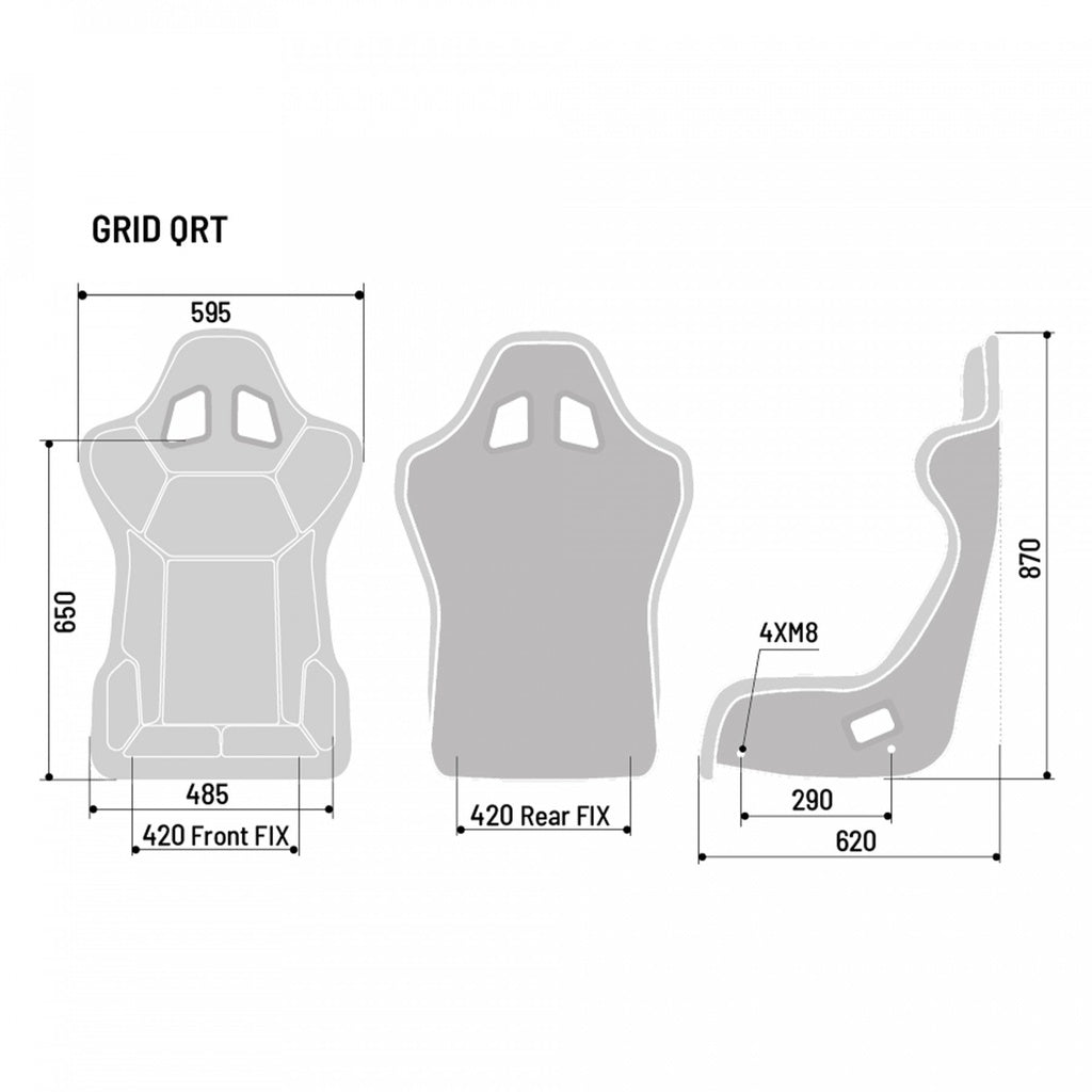 Dimensions Sparco Grid Q seat