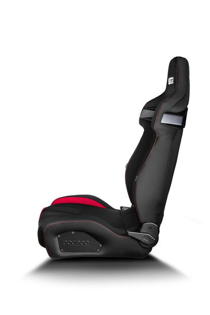 Side of the Sparco R333 sim racing seat.