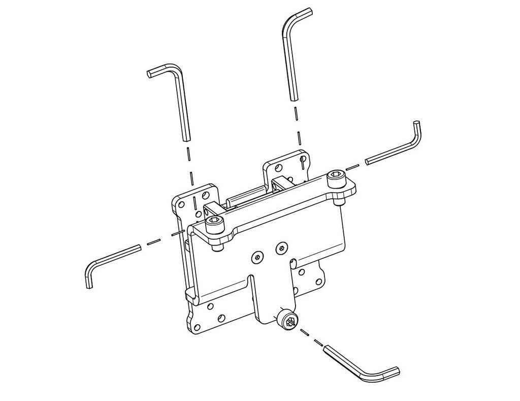 Diagram showing the installation and setup of the back side of the Vario Vesa Adapter.